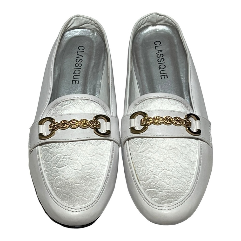 Classique Camden II Mules Size 9M White Faux Leather